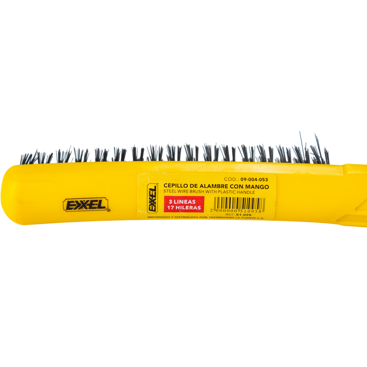 Cepillo Alambre Acero Inoxidable Mango Plástico 3x17 Exxel
