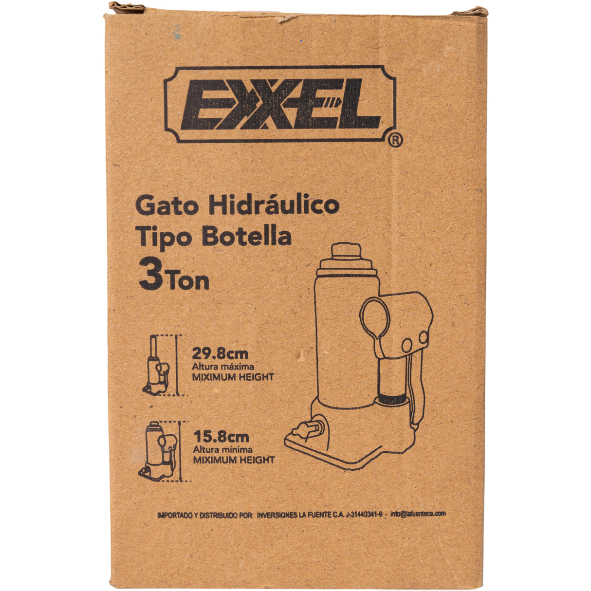 Gato Hidráulico De Botella 3 Toneladas Exxel