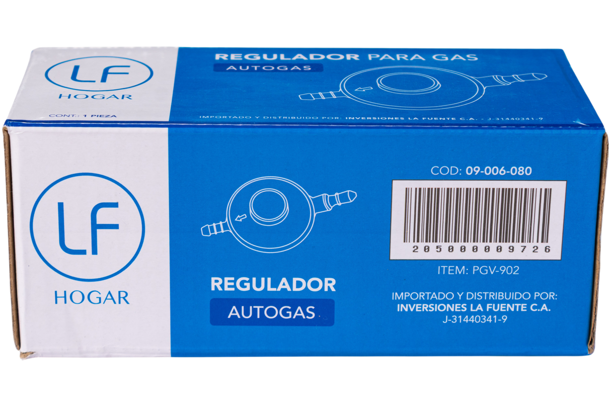 Regulador Válvula De Gas Con Rosca Para Bombonas Plateado Lf