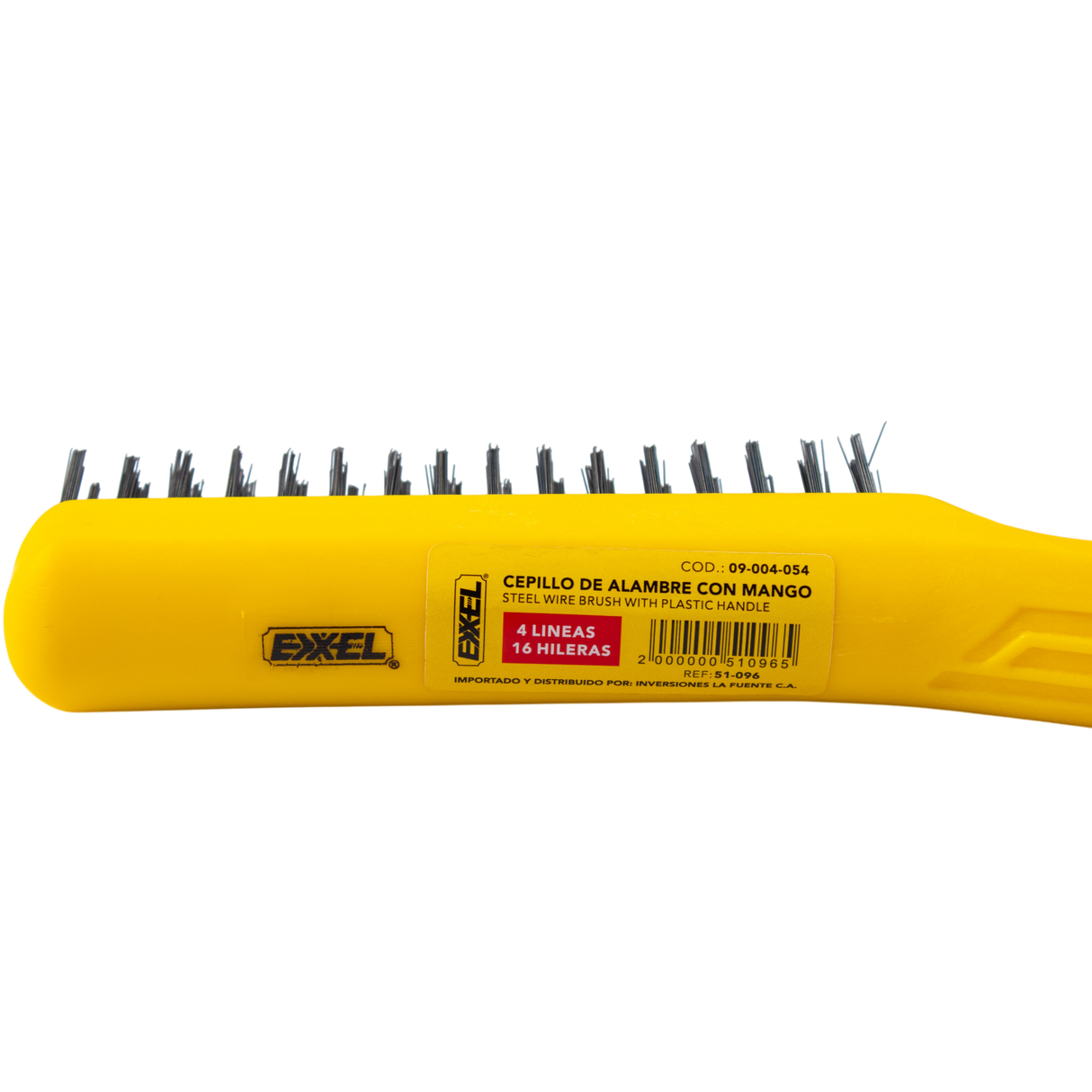 Cepillo Alambre Acero Inoxidable Mango Plástico 3x16 Exxel