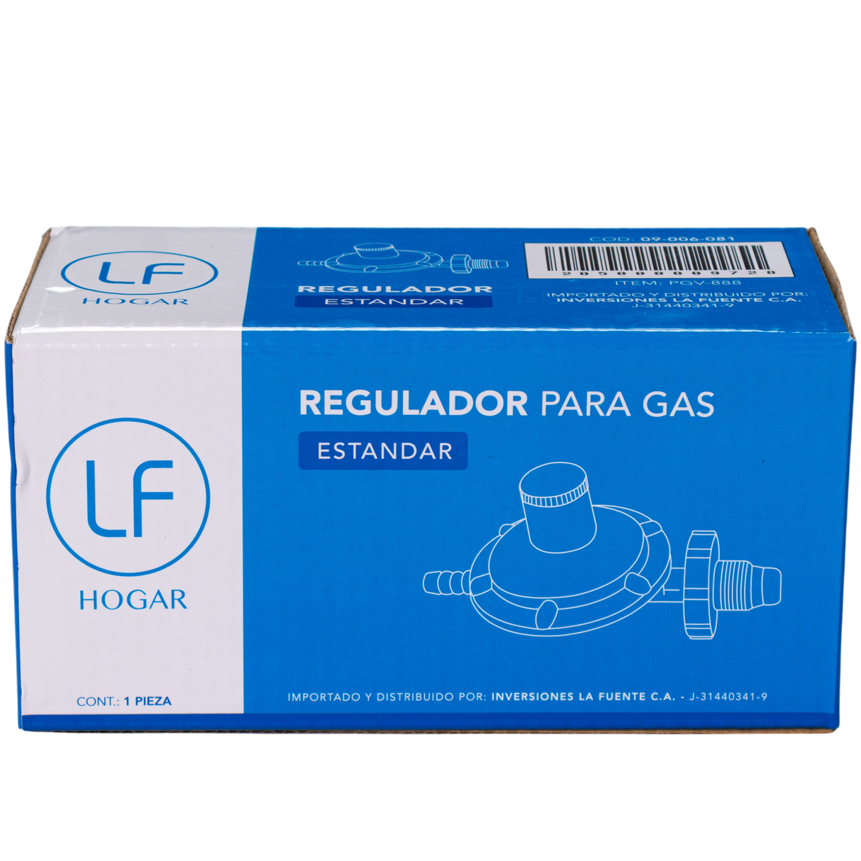 Regulador Válvula De Gas Rosca Para Bombona Estandar Azul Lf