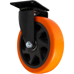 Rueda Giratoria 5 Pulgadas C/rolinera Naranja Exxel