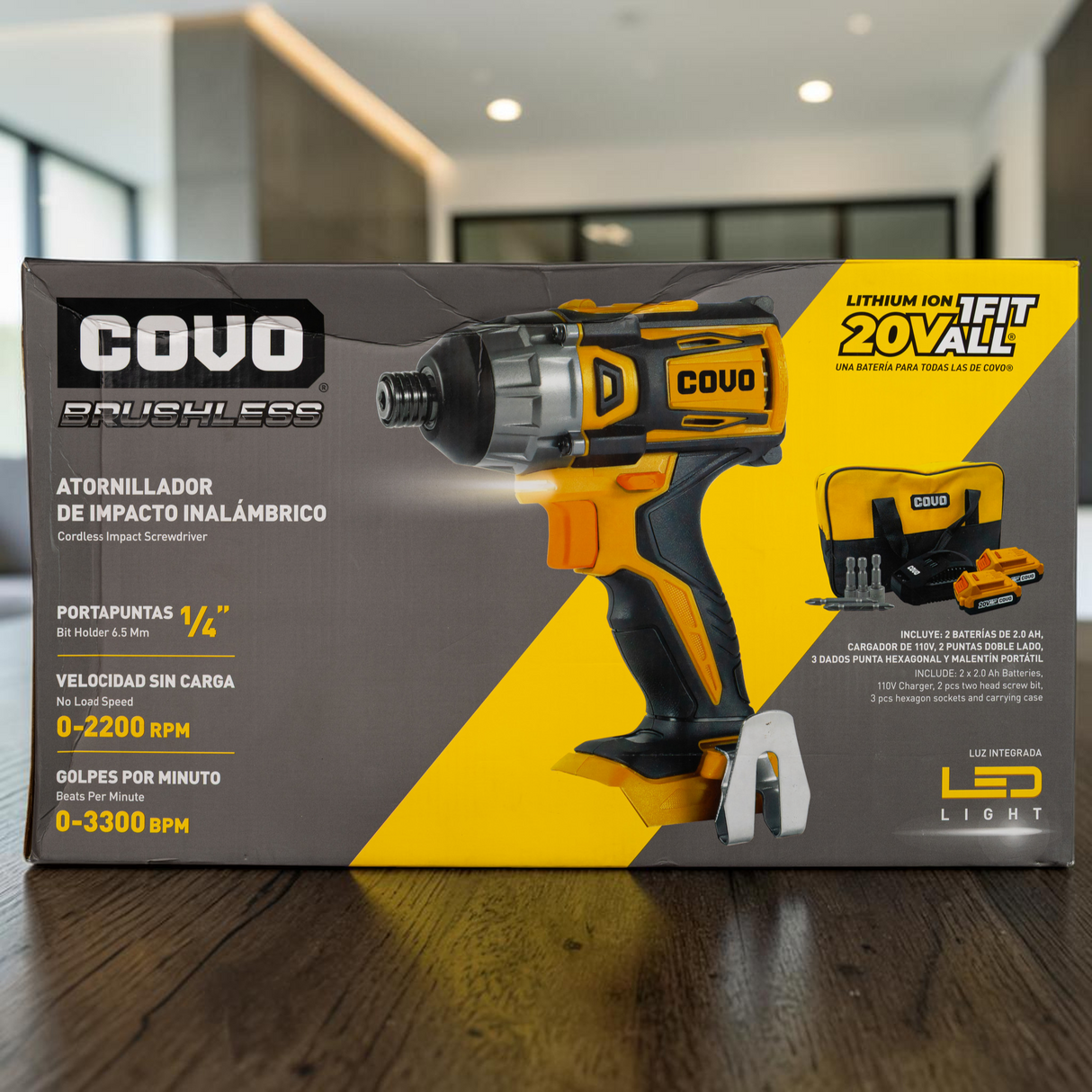 Taladro Desatornillador De Impacto 20v Brushless Covo