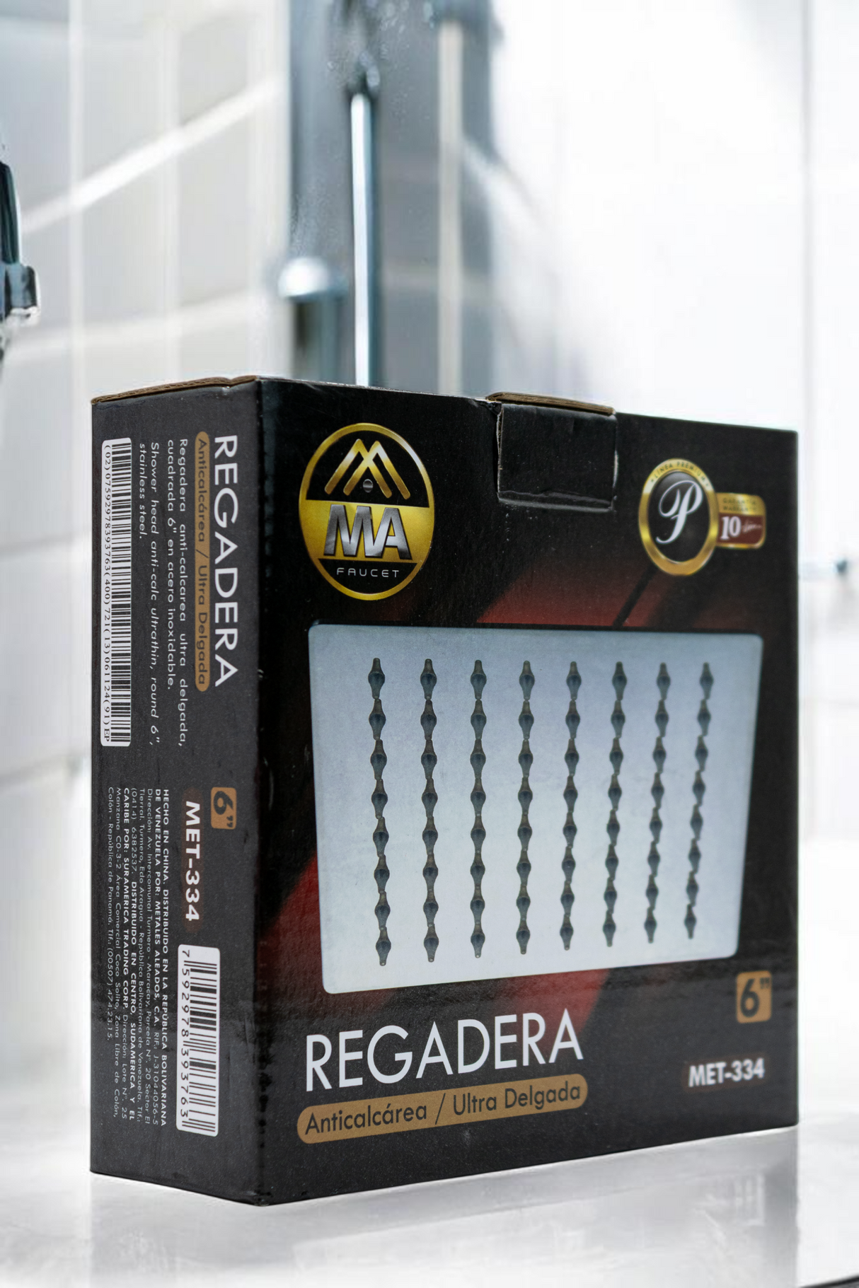 Regadera Anticalcarea 6'' Ultra Plana Cuadrada Ma Faucet
