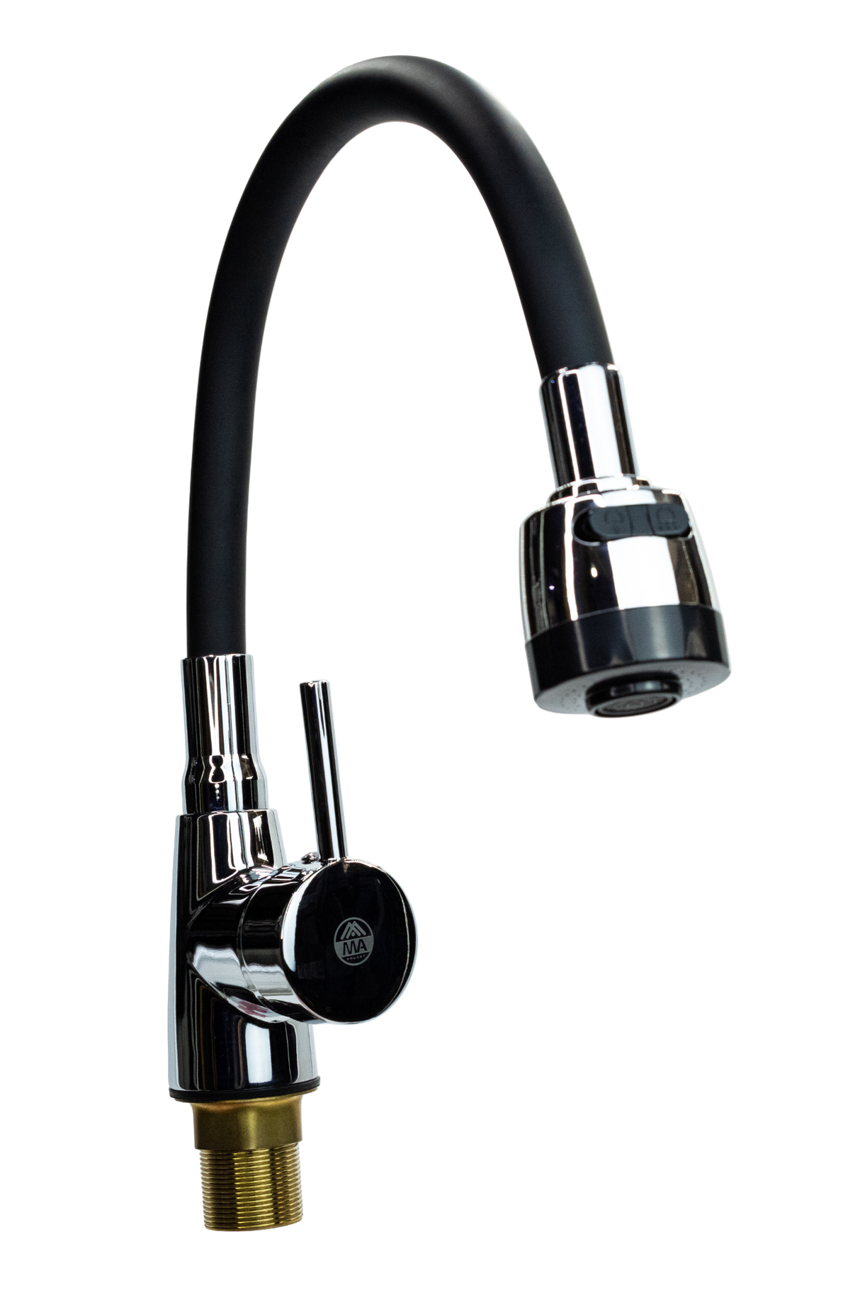Llave De Fregadero Plateado Negro Cuello Flexible Ma Faucet