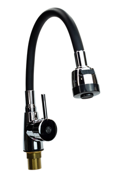 Llave De Fregadero Plateado Negro Cuello Flexible Ma Faucet