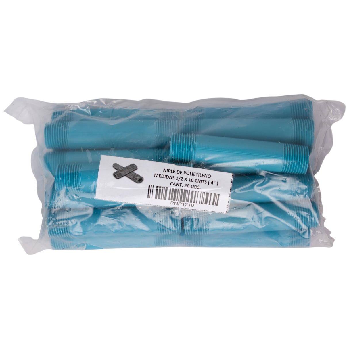 Niple Plástico Pvc 1/2x4 10cm Roscado Polietileno Lgm