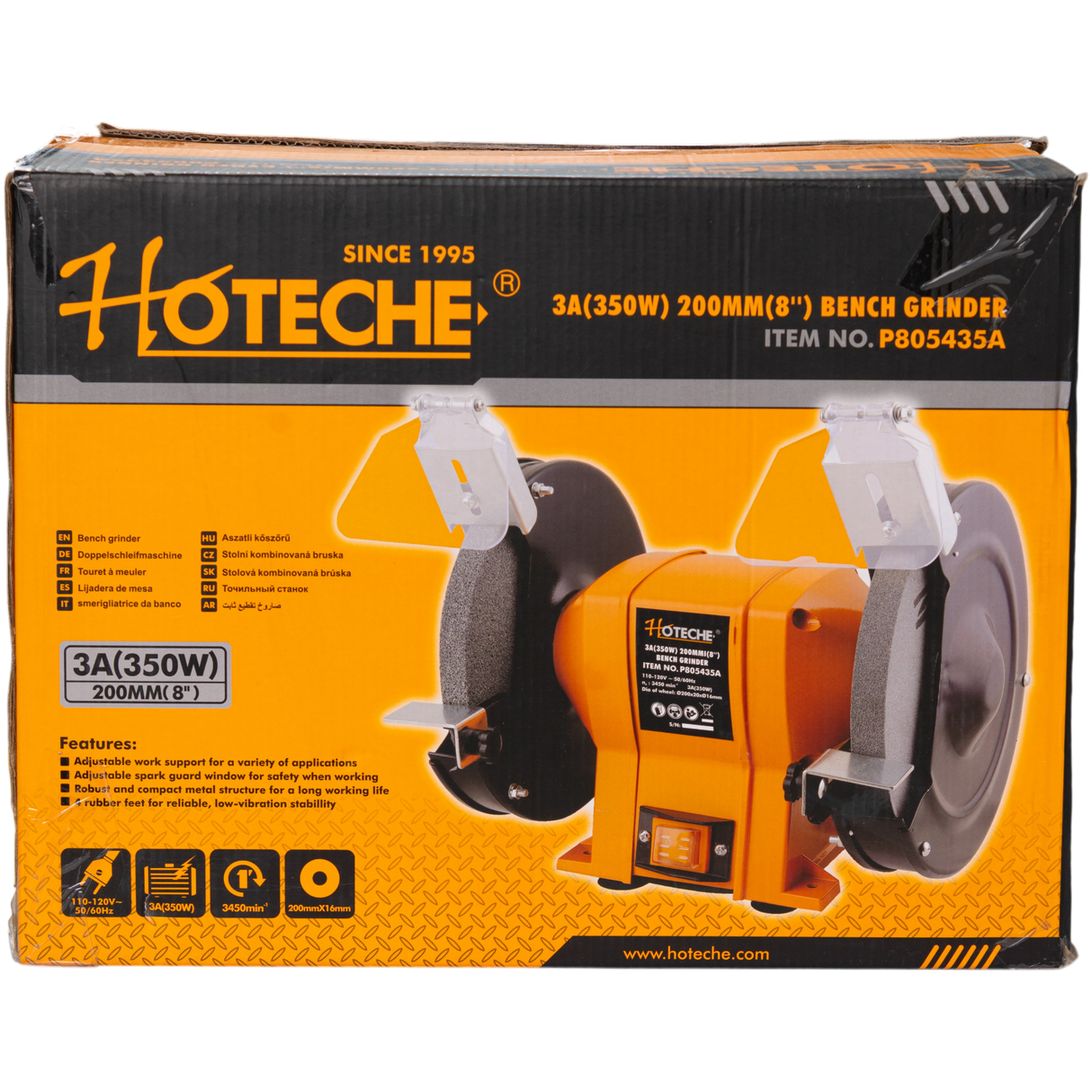 Esmeril De Banco 8 Pulgadas 350w Mecanica Herreria Hoteche