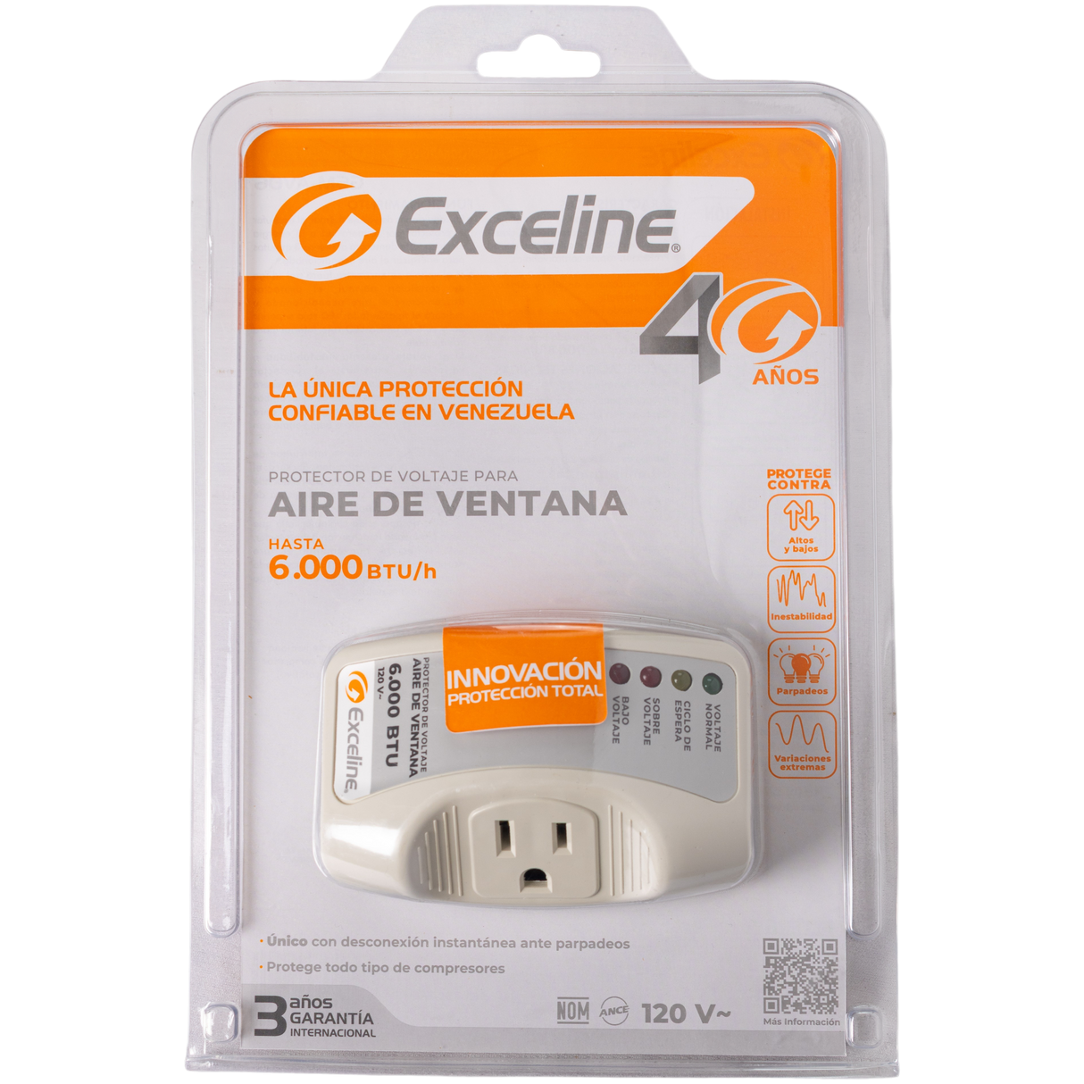 Protector De Voltaje 120v Aire De Ventana 6000 Btu Exceline