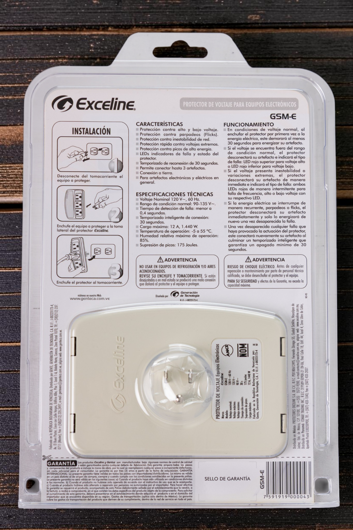 Protector De Voltaje 120v Equipos Electrónicos Exceline