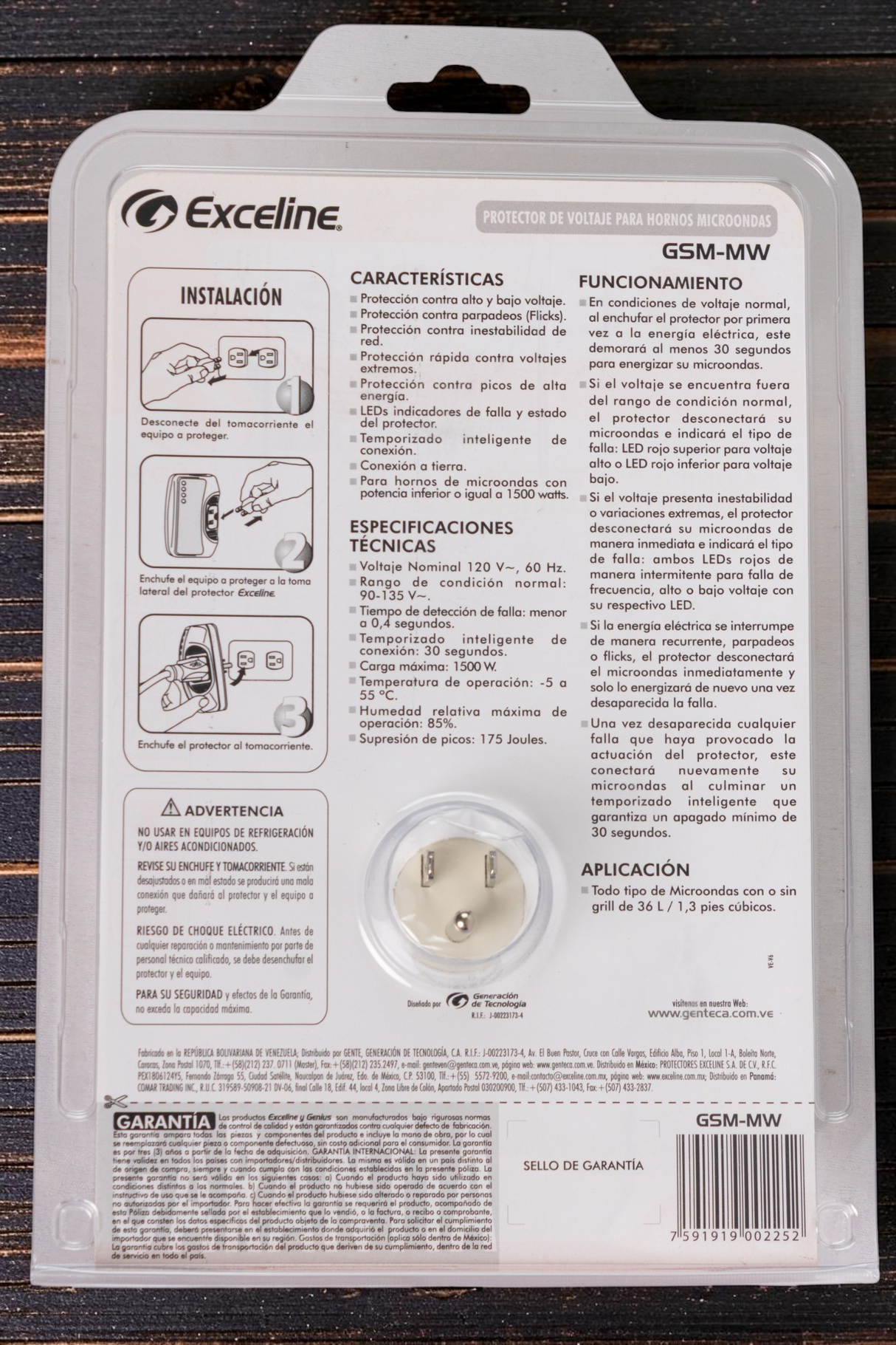 Protector De Voltaje 120v Para Microondas Exceline