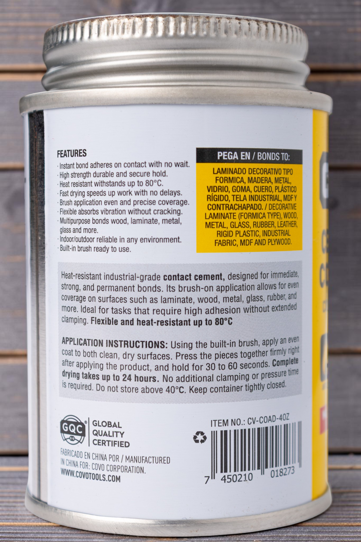 Pega Cemento De Contacto Amarillo 118ml Covo