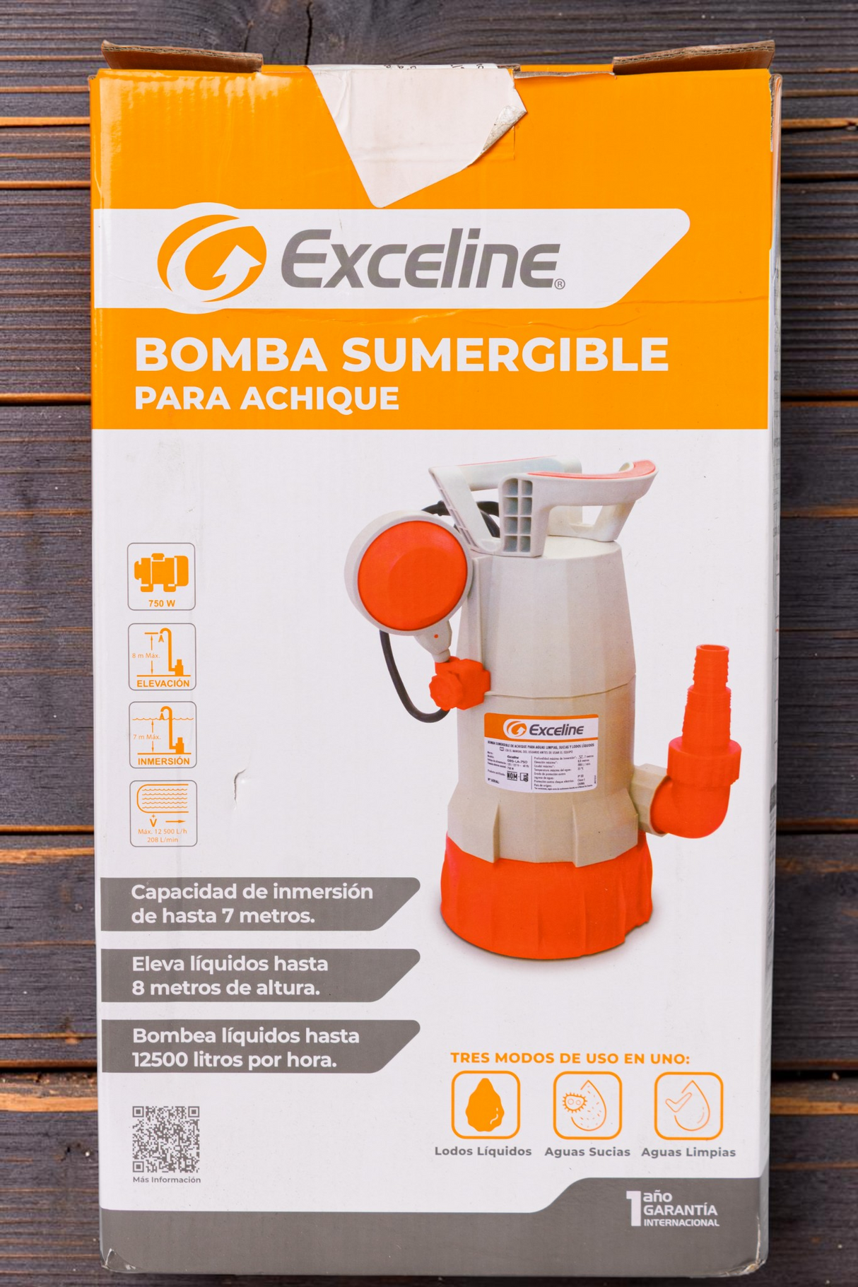Bomba Sumergible De Achique 750w 120v Exceline