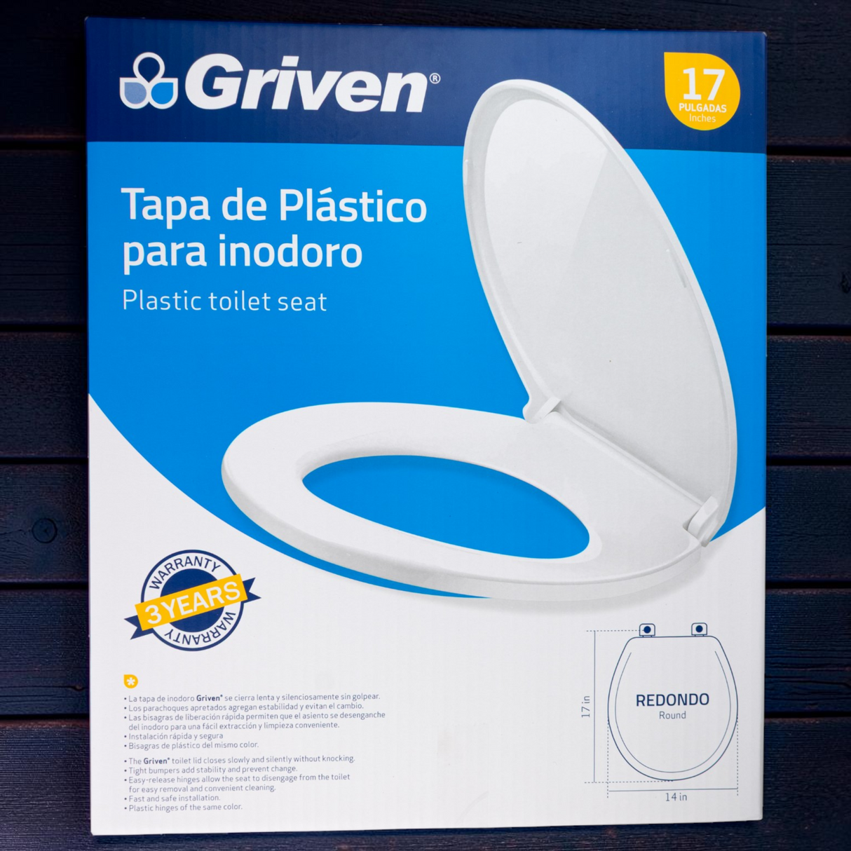 Asiento Sanitario Tapa De Poceta Redondo 17 Griven