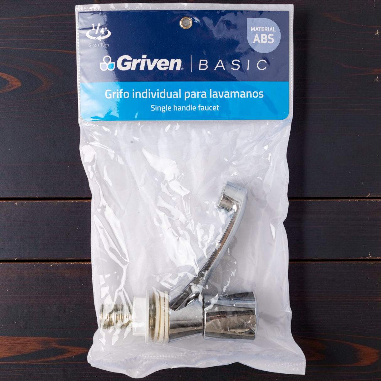 Llave Grifo Lavamanos Individual Abs Cromado Griven