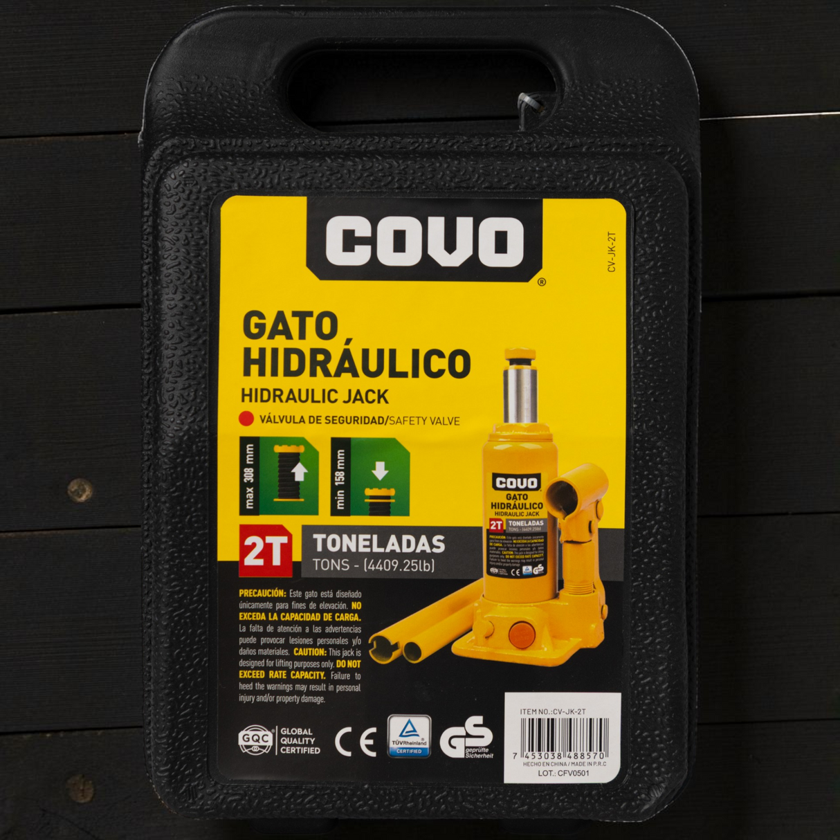 Gato Hidráulico De Botella 2 Toneladas Covo