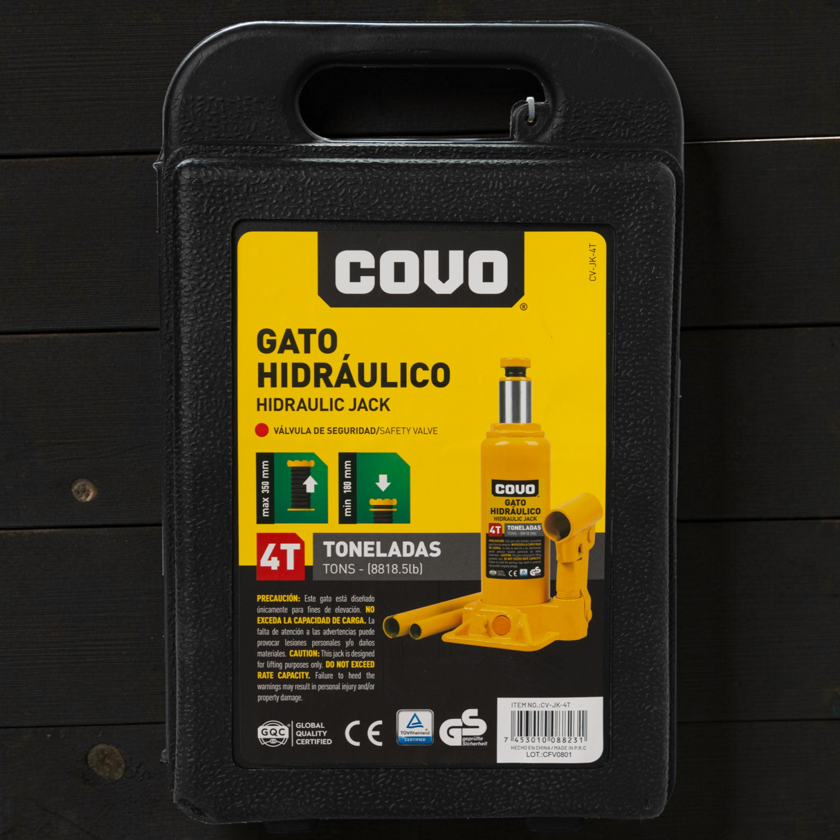 Gato Hidráulico De Botella 4 Toneladas Covo