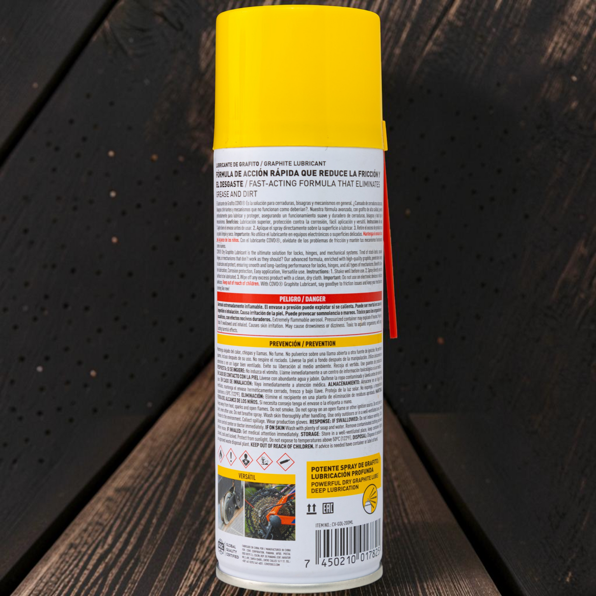 Spray Lubricante Base Grafito Revestimiento De Caucho Covo