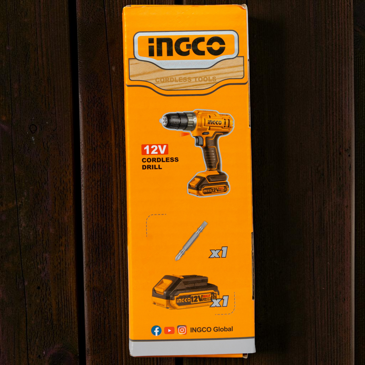 Set Taladro Inalámbrico Con Mecha Y 2 Baterías 12v Ingco