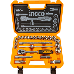 Juego Set Rachet 1/2 Dados Milimétricos 25pzs Ingco