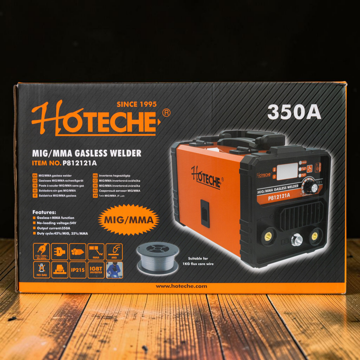 Maquina De Soldar Alambre Inverter Sin Gas Mig/mma Hoteche