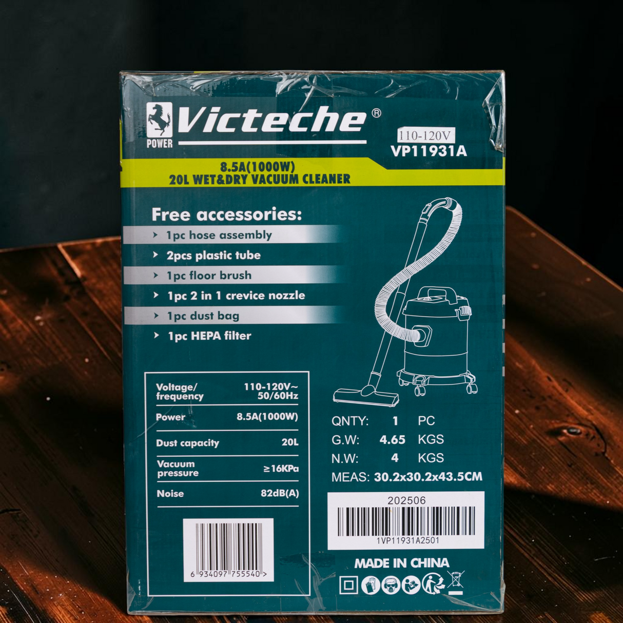 Aspiradora Seco Y Húmedo Industrial 20lt 100w Victeche