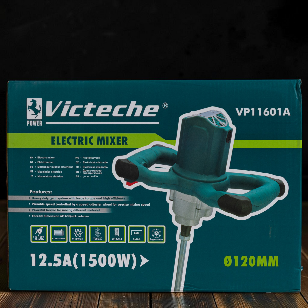 Mezclador Eléctrico Pintura Concreto Pego Batidor Victeche