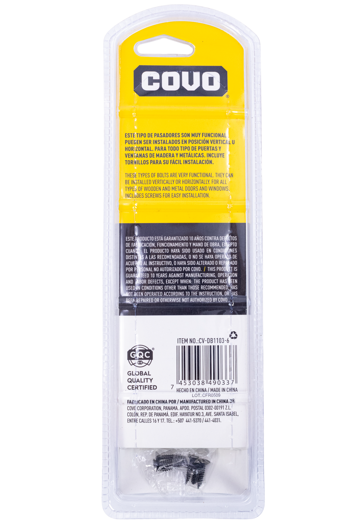 Pasador De Seguridad 6puLG Negro Covo - GASKA