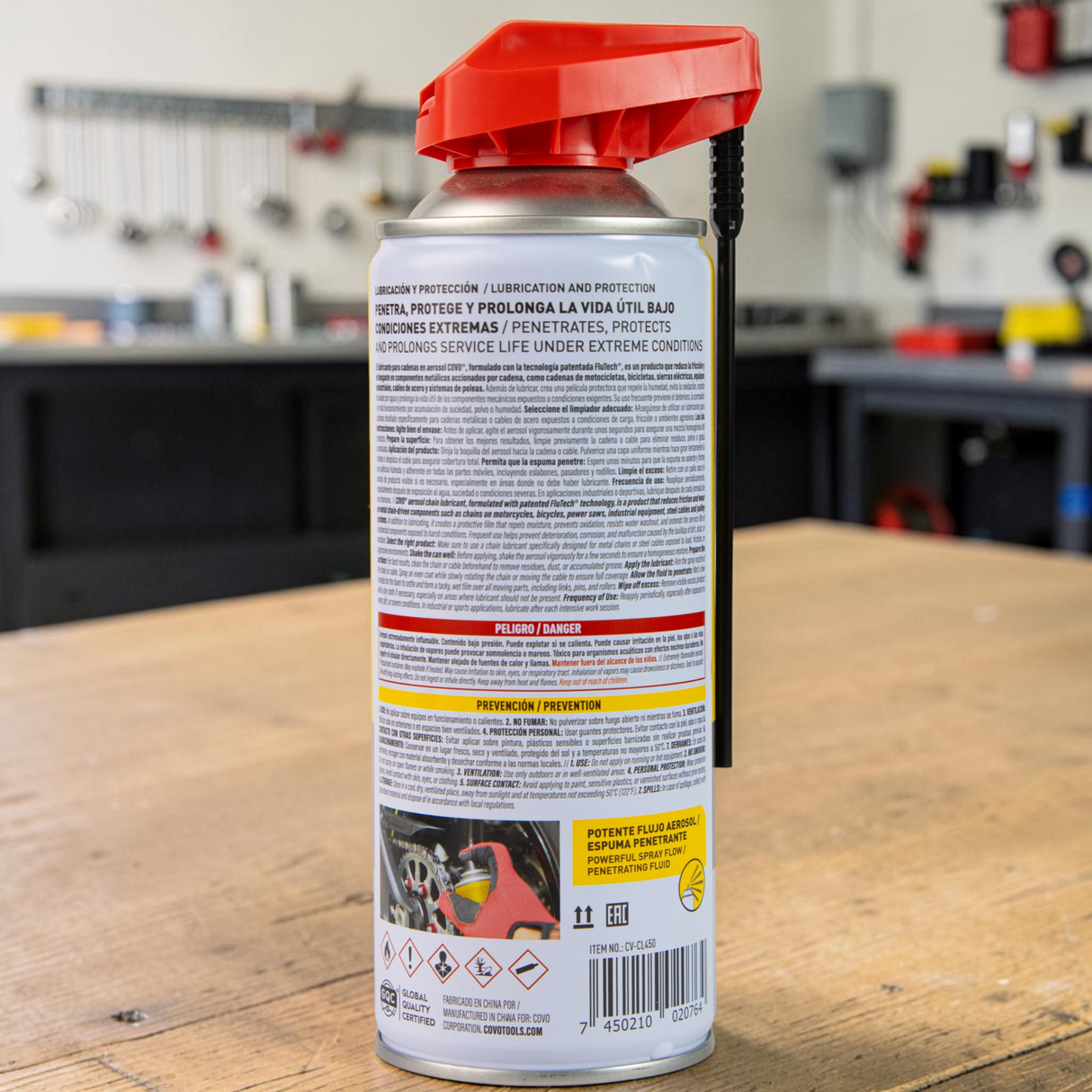 Lubricante De Cadena Secado Rápido 450ml Covo