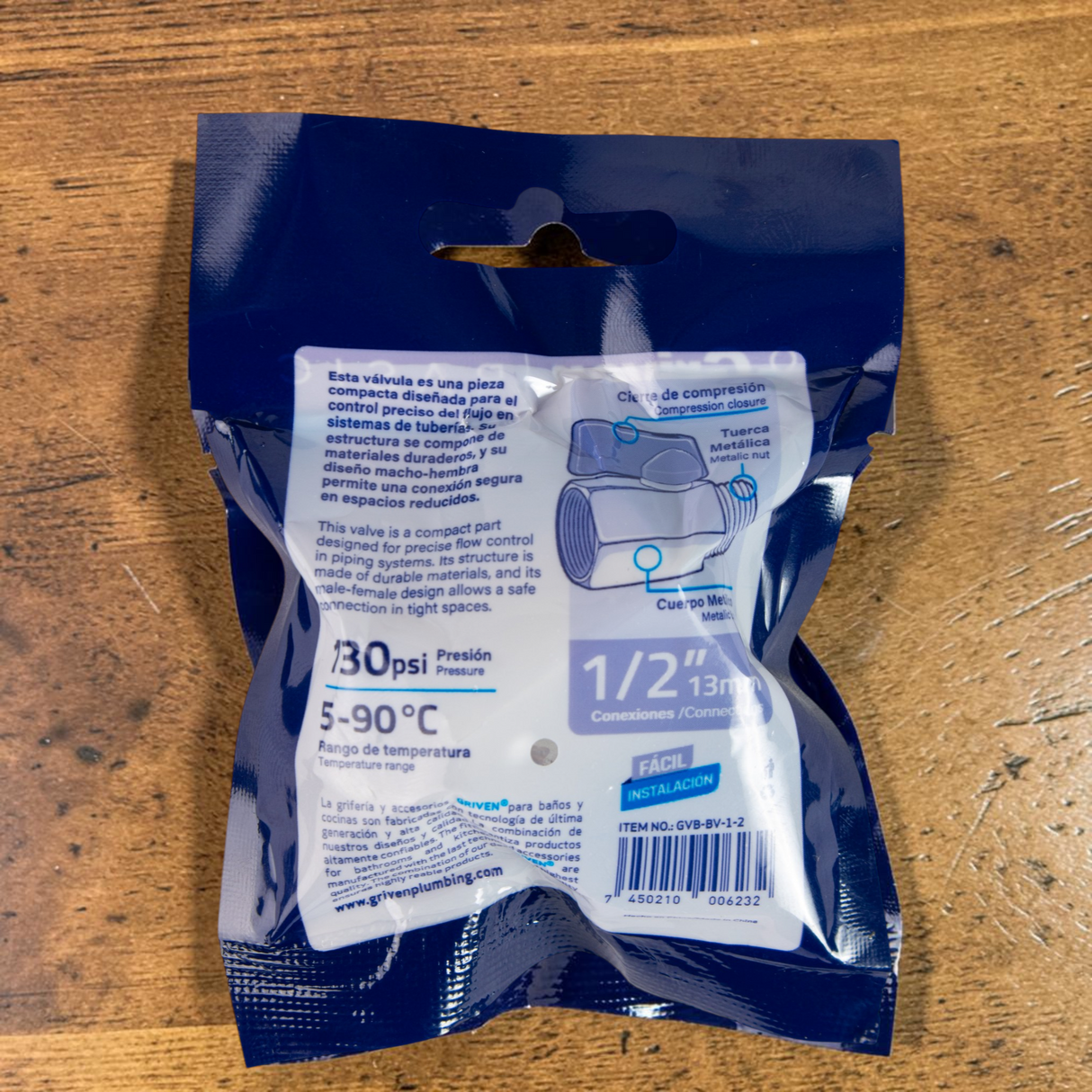 Llave De Paso Válvula 1/2 Básica Griven
