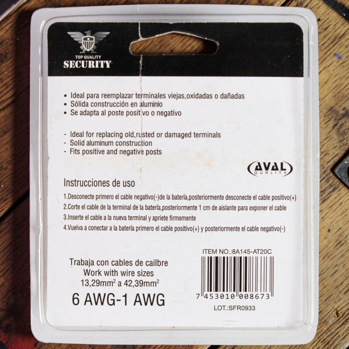 Bornes Batería Terminal Aluminio Negativo Positivo Security