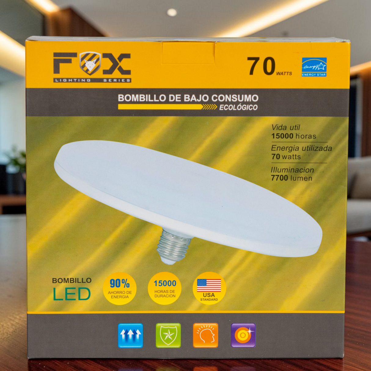 Bombillo Led 70W Ufo Tipo Lámpara Platillo Disco Fox