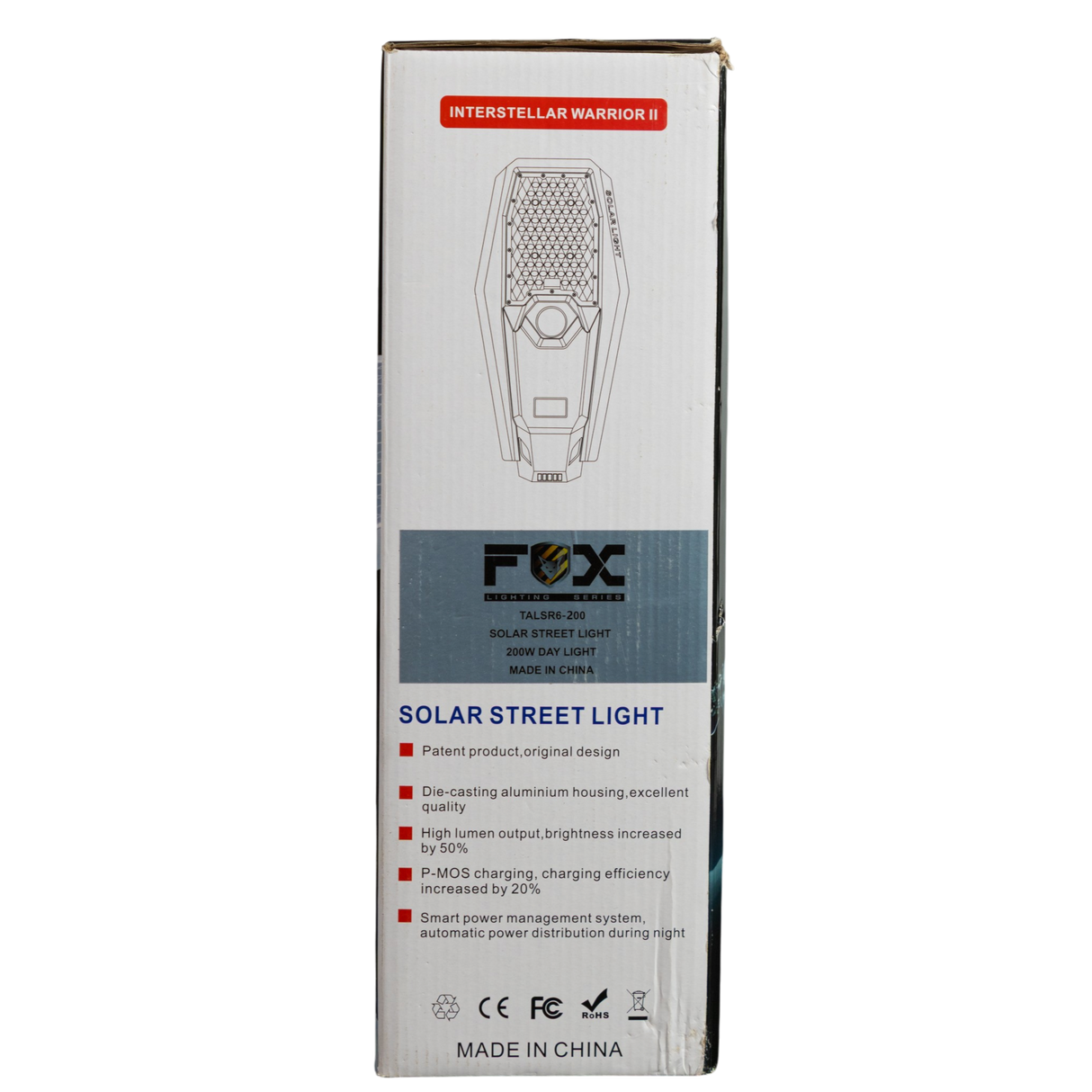 Reflector De Alumbrado Público Led Panel Solar 200w Fox