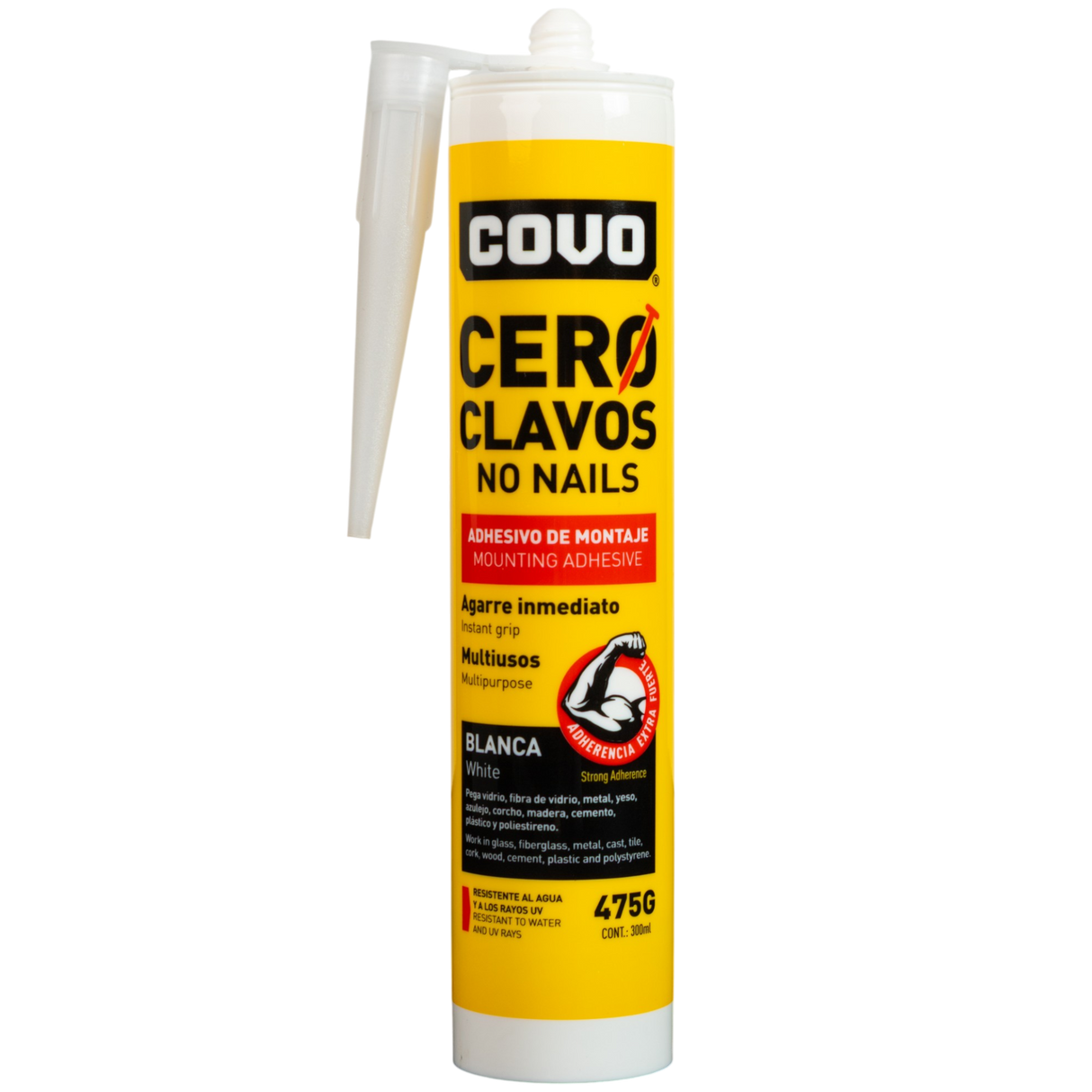 Pega Adhesivo Cero Clavos Cartucho No Mas Clavo 475g Covo