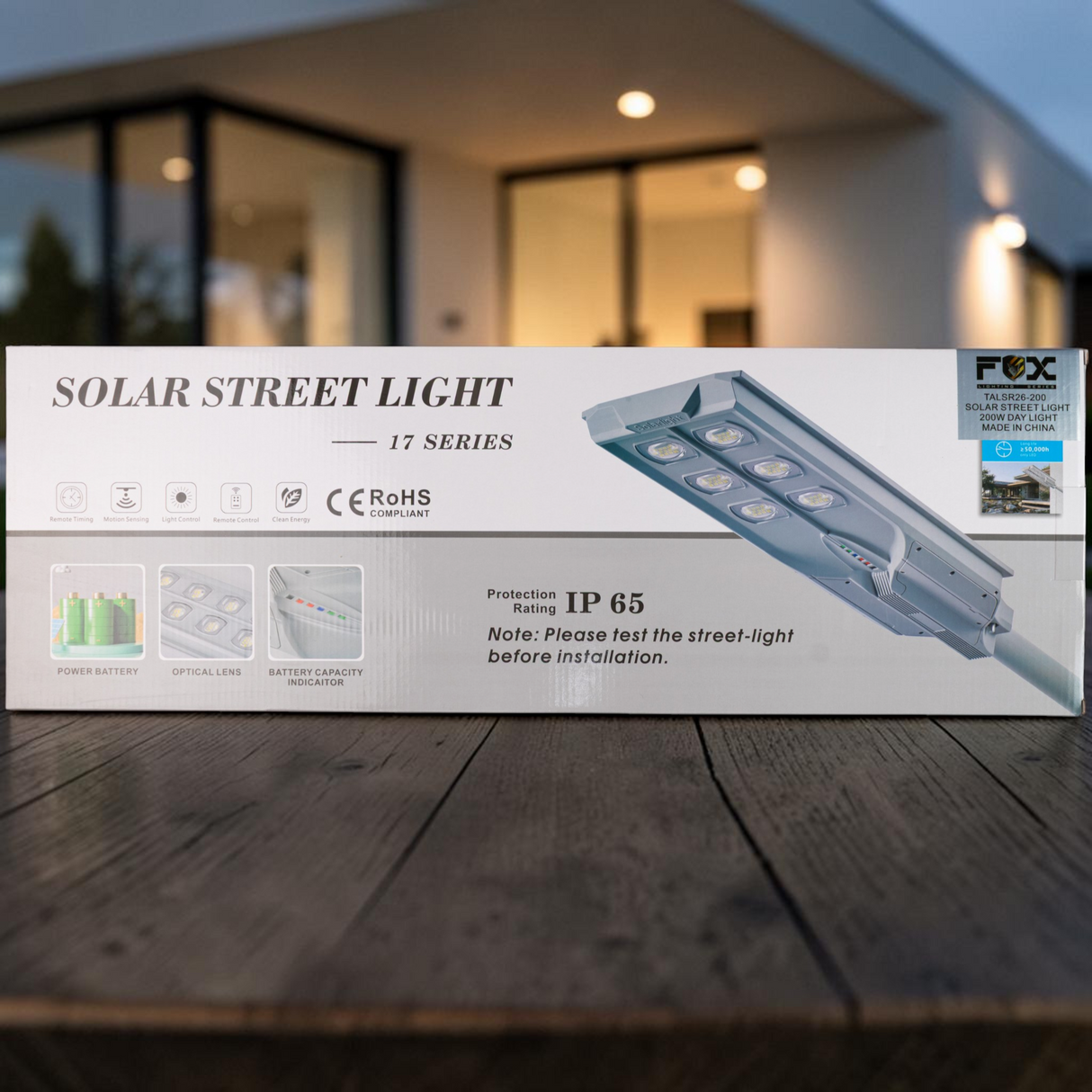 Reflector De Alumbrado Público Led Panel Solar 200w Fox