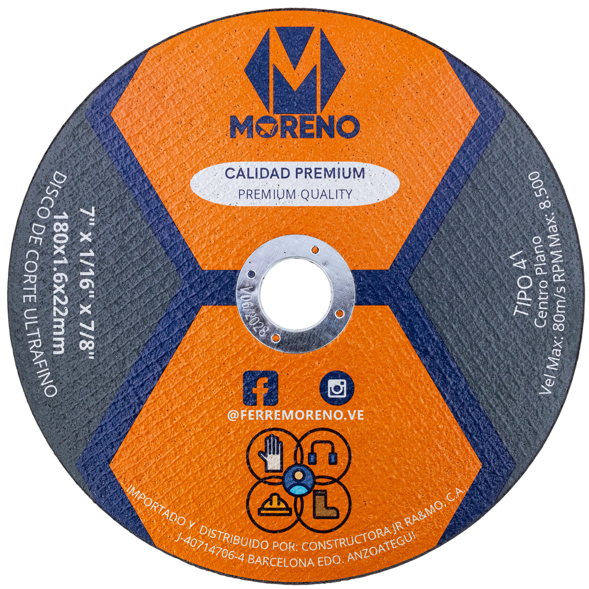 Disco Corte Metal 7 X 1/16 X 7/8 Ultrafino Moreno - GASKA