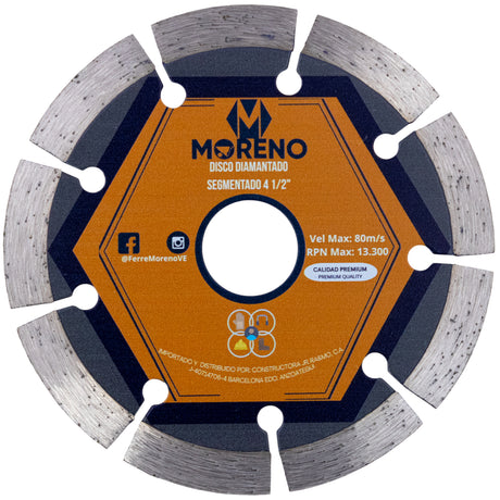 Disco Corte Diamantado 4 1/2 Segmentado Moreno - GASKA