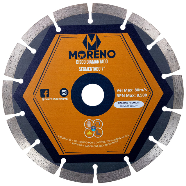 Disco Corte Diamantado 7  Segmentado Moreno - GASKA