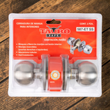 Cerradura De Pomo Color Plata Para Puerta De Madera Tauro