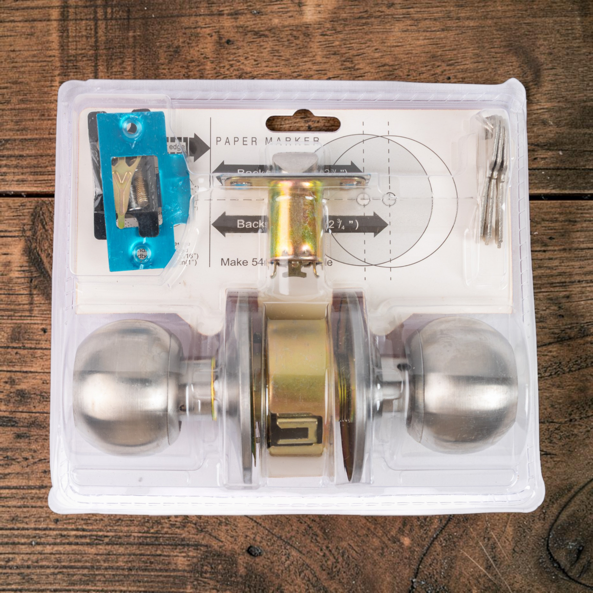 Cerradura De Pomo Color Plata Para Puerta De Madera Tauro