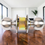 Cerradura De Pomo Color Plata Para Puerta De Madera Tauro