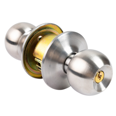 Cerradura De Pomo Color Plata Para Puerta De Madera Tauro
