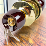 Cerradura De Pomo Color Madera Para Puerta De Madera Tauro