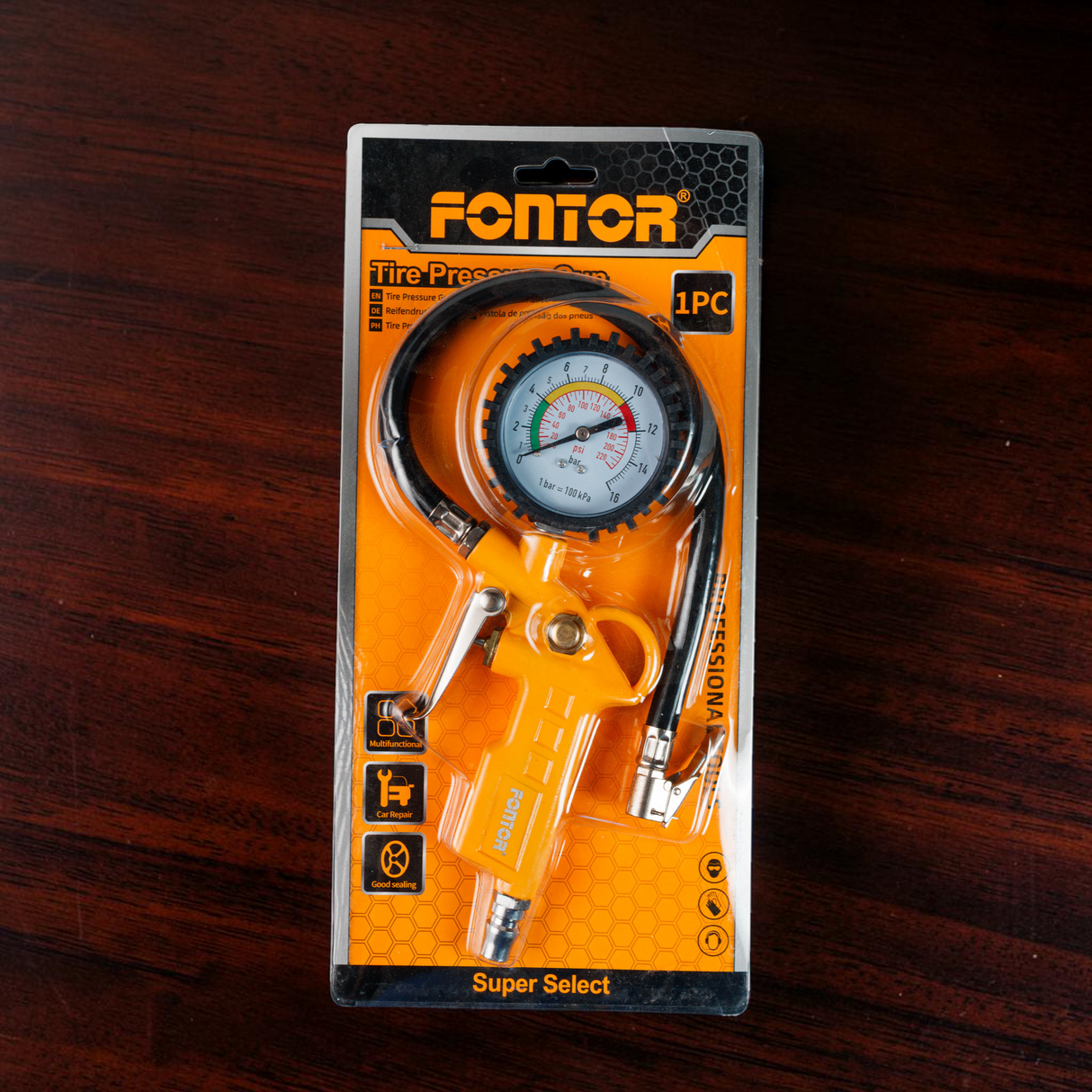 Pistola Medidor Inflador De Aire Y Pico Cauchos Fontor