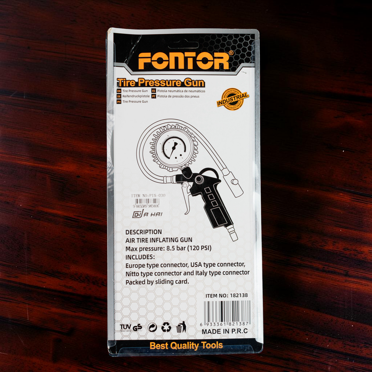 Pistola Medidor Inflador De Aire Y Pico Cauchos Fontor
