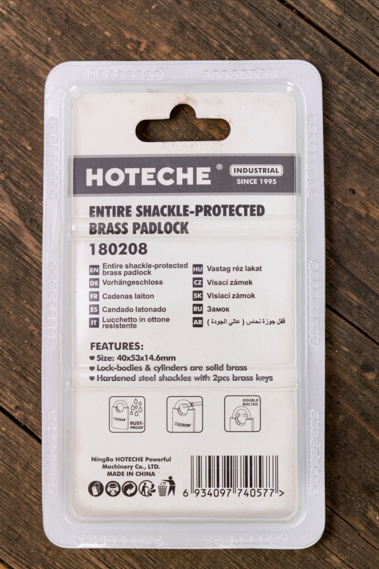 Candado Con Dos Llaves Seguridad 40mm Hoteche