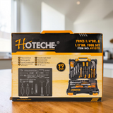 Kit Herramientas Con Ratchet 1/2 Y 1/4 79 Piezas Hoteche