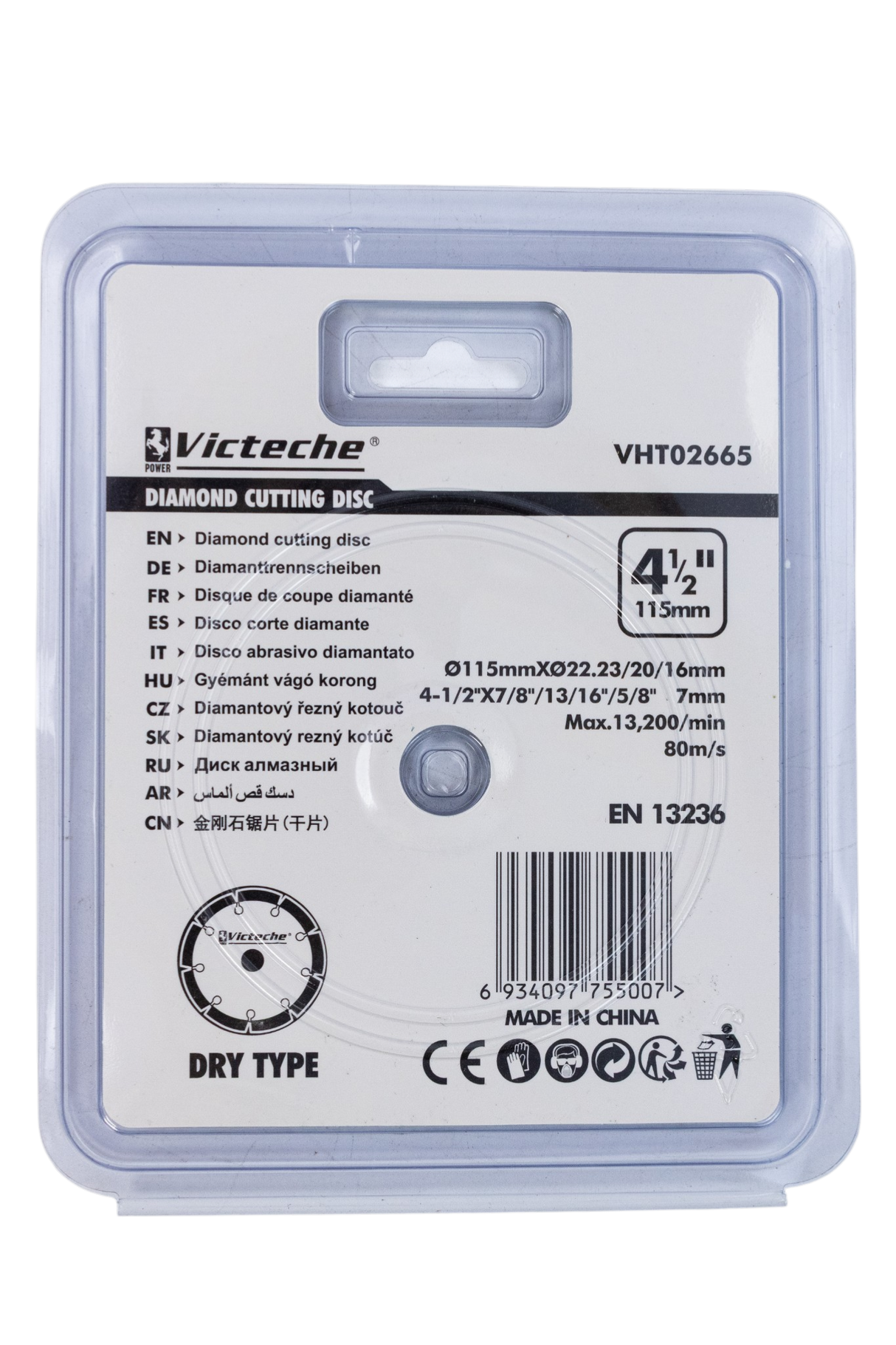 Disco De Corte Segmentado 115mm 4 1/2 Victeche