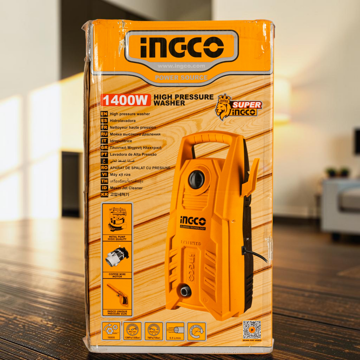 Hidrojet Hidrolavadora 1900psi 1400w Alta Presión Ingco