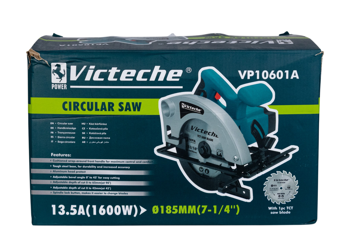 Sierra Circular 185mm 1600w 7 1/4 24 Dientes Victeche